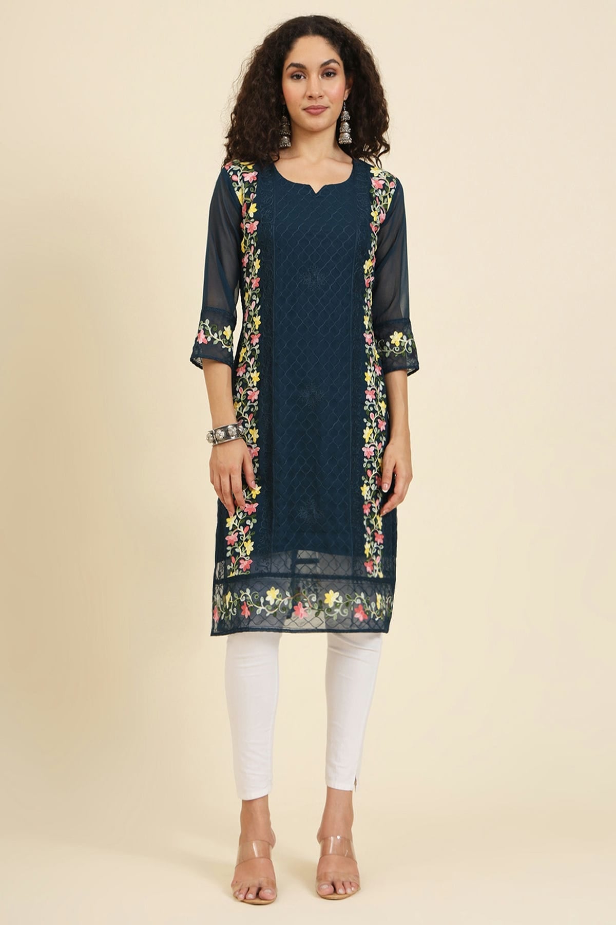 Blue Colour Georgette Kurti