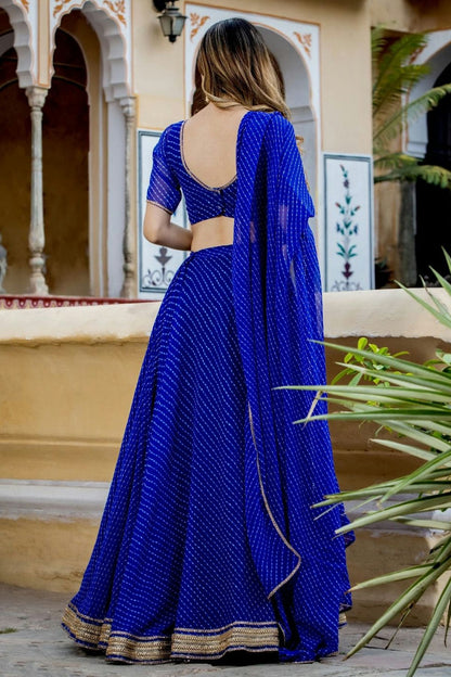 Blue Colour Georgette Lehenga Choli VSLC1010291