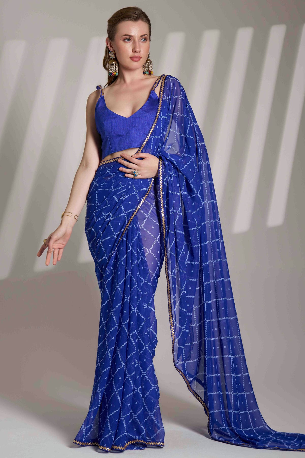 Blue Colour Georgette Printed Saree VSSD1112835