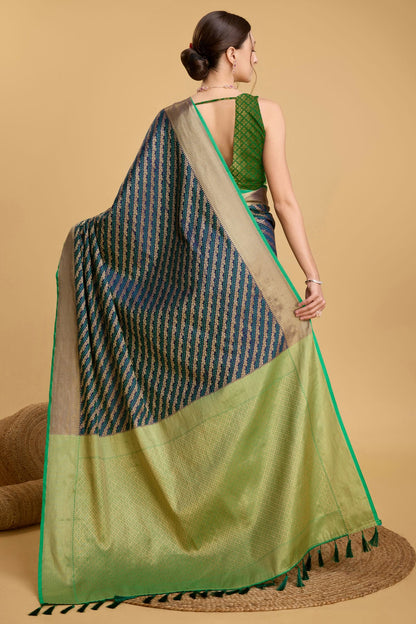 Blue Colour Patola Silk Saree VSSD1110028