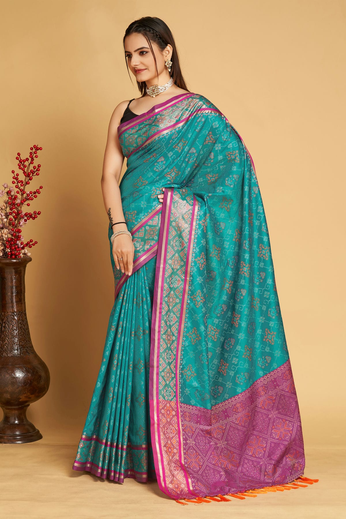 Blue Colour Patola Silk Saree VSSD1110042