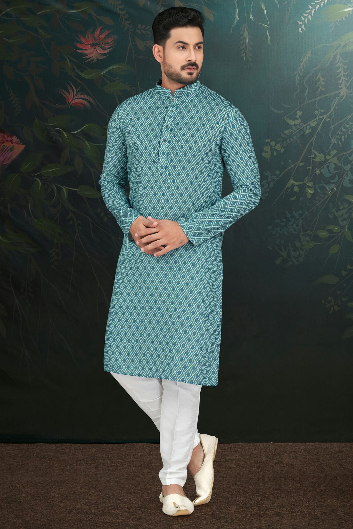 Blue Colour Rayon Kurta Pajama VSKP1040490
