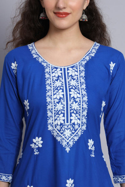 Blue Colour Rayon Kurti VSKR1111076