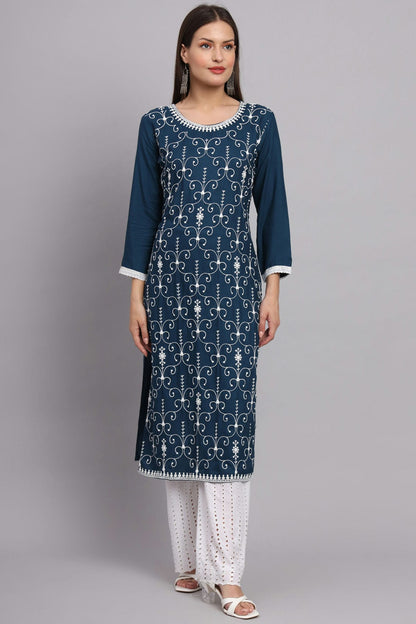 Blue Colour Rayon Kurti