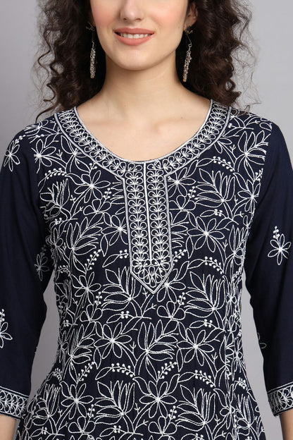 Blue Colour Rayon Kurti VSKR1111099