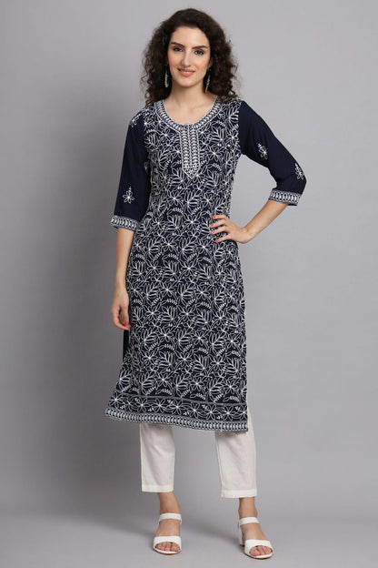 Blue Colour Rayon Kurti