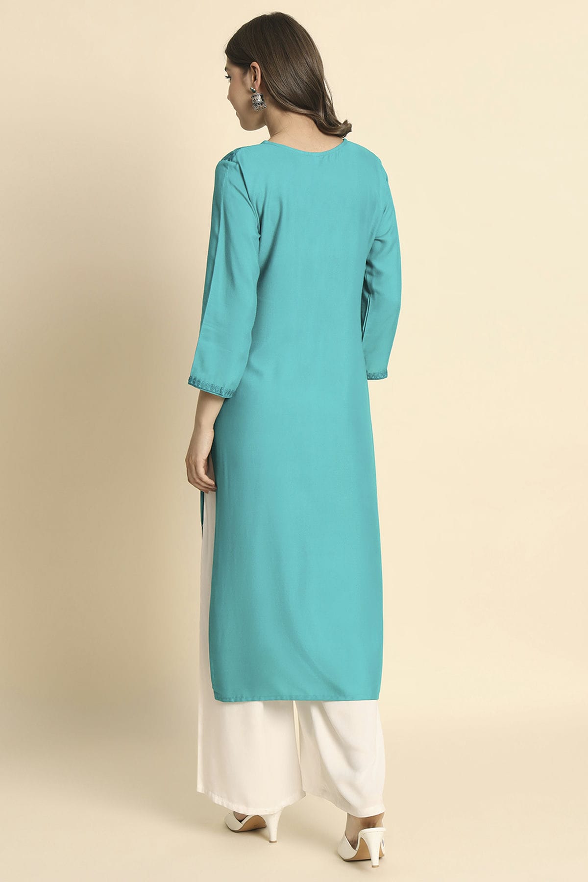 Blue Colour Rayon Kurti VSKR1111119