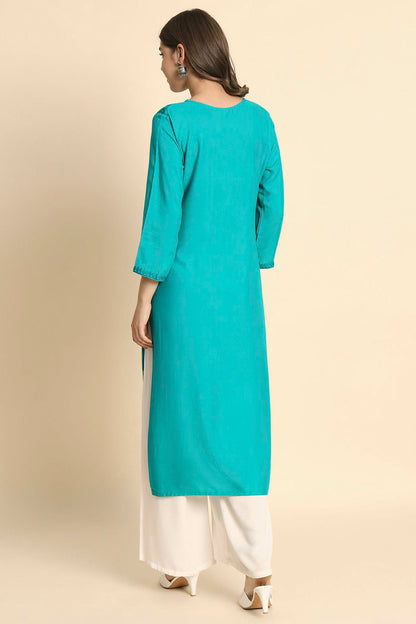 Blue Colour Rayon Kurti VSKR1111119