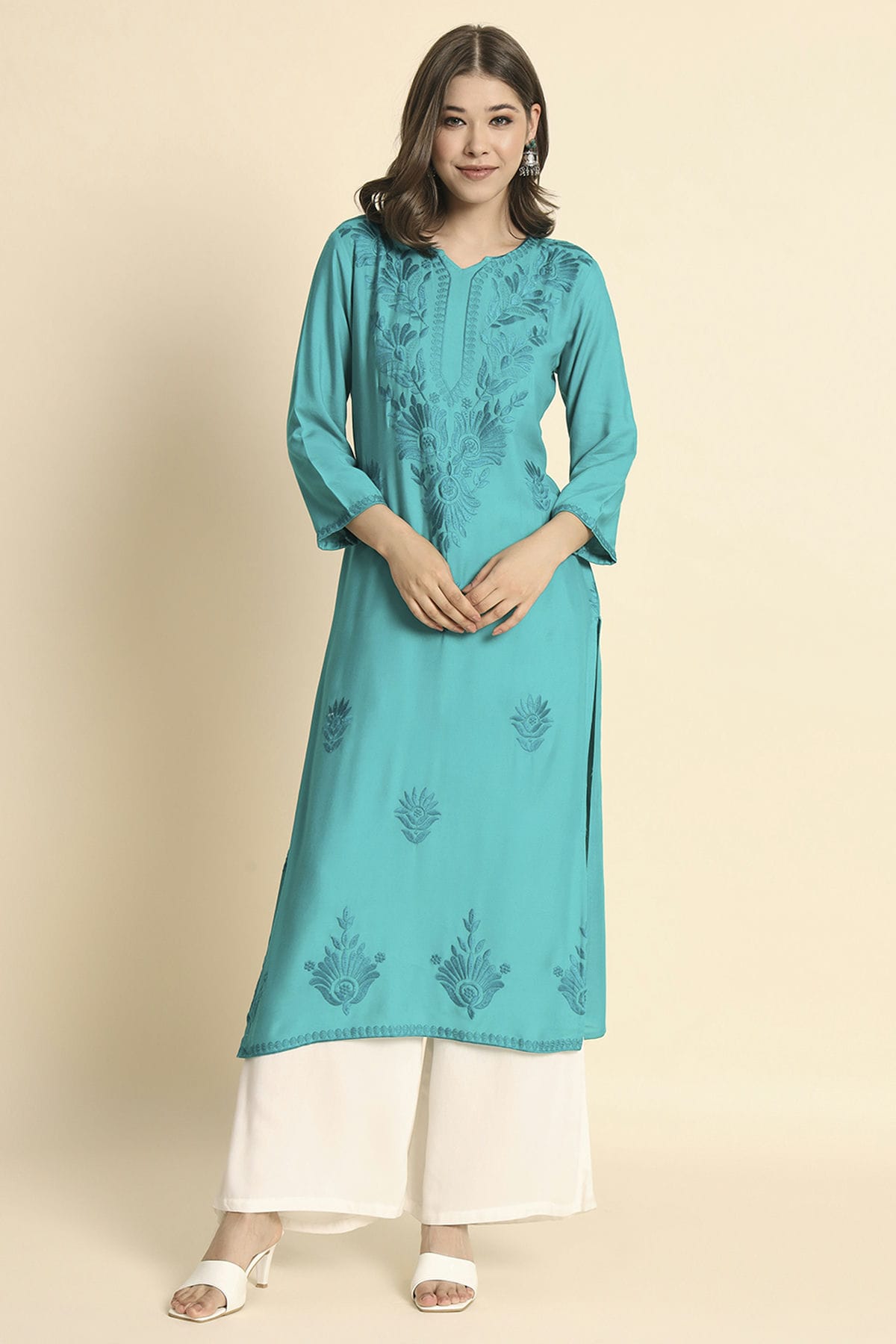 Blue Colour Rayon Kurti