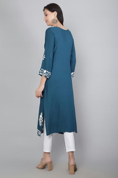Blue Colour Rayon Kurti VSKR1111125