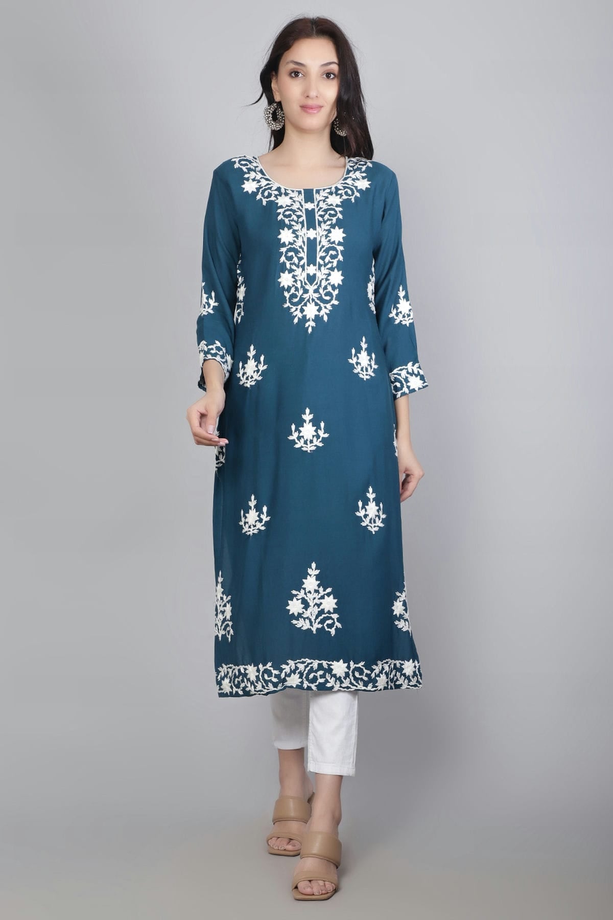 Blue Colour Rayon Kurti