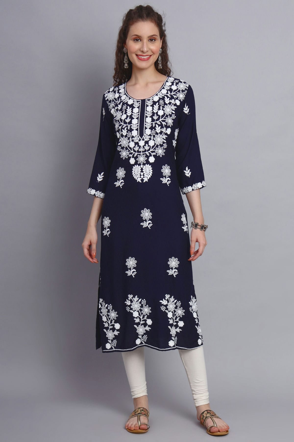 Blue Colour Rayon Kurti