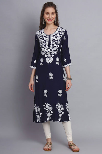 Blue Colour Rayon Kurti