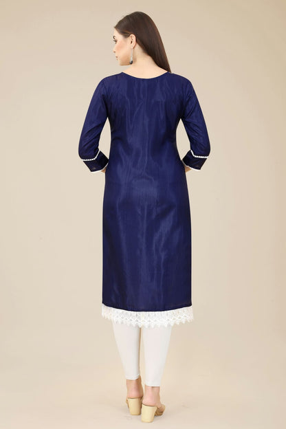 Blue Colour Soft Silk Kurti VSKR1111023