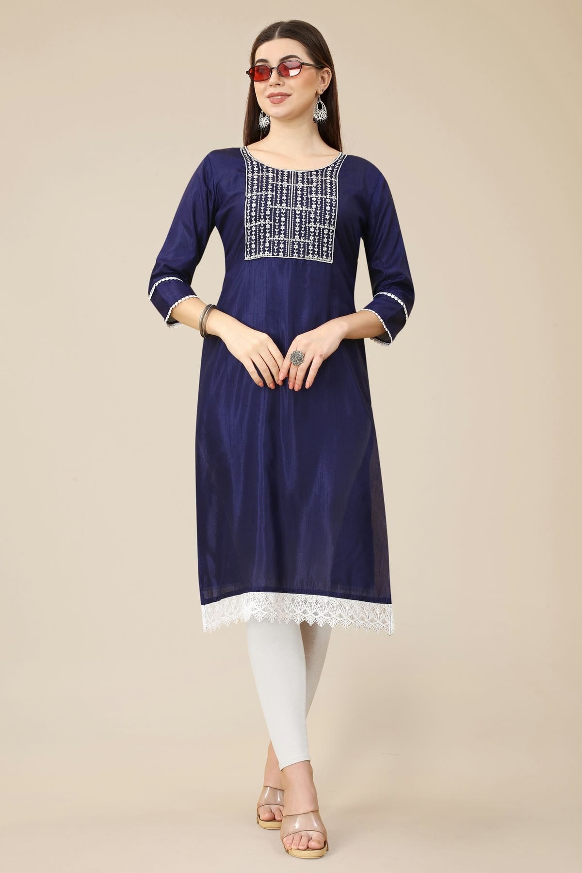 Blue Colour Soft Silk Kurti