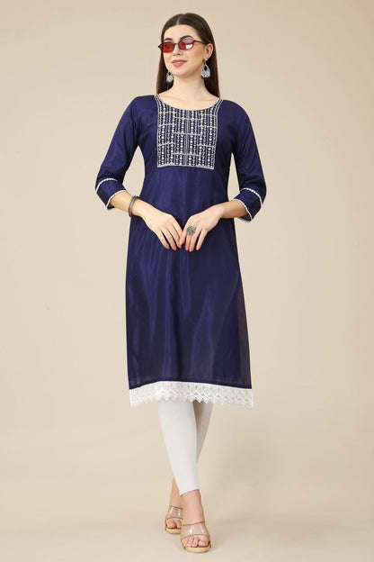 Blue Colour Soft Silk Kurti