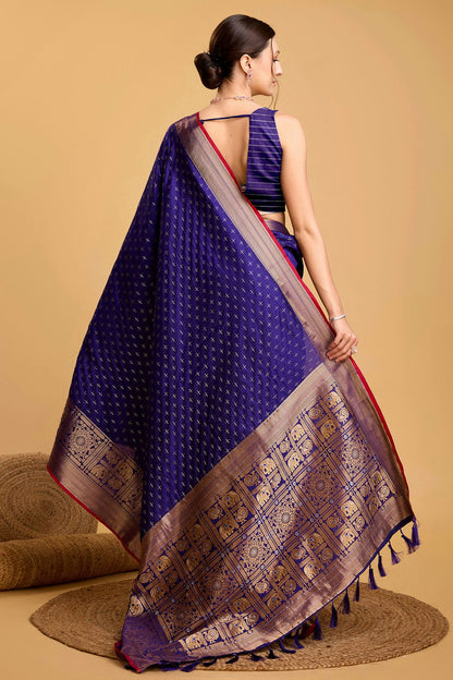 Blue Colour Soft Silk Saree VSSD1110061