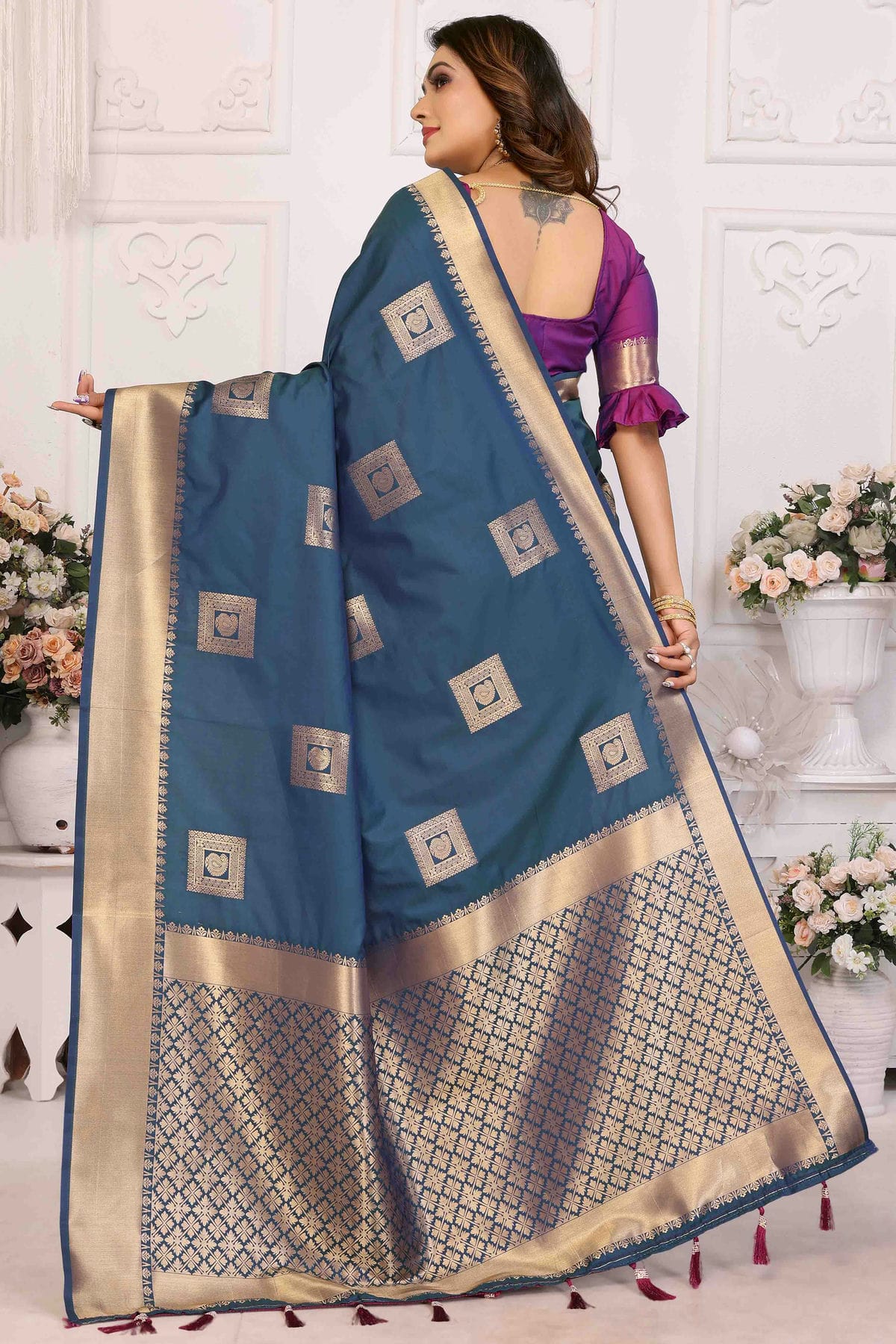 Blue Colour Soft Silk Traditional Saree