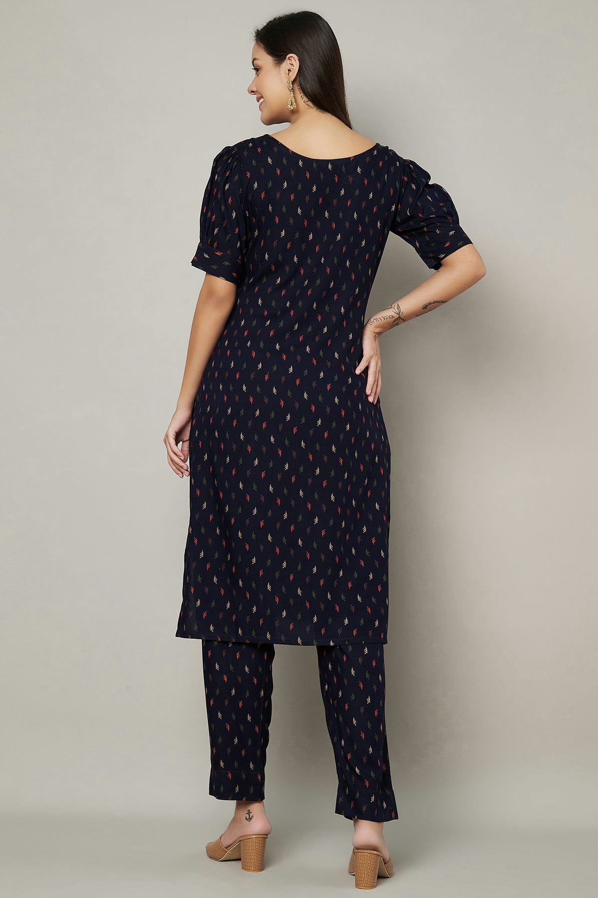 Blue Colour Stitched Viscose Rayon Top and Bottom VSTP1112394