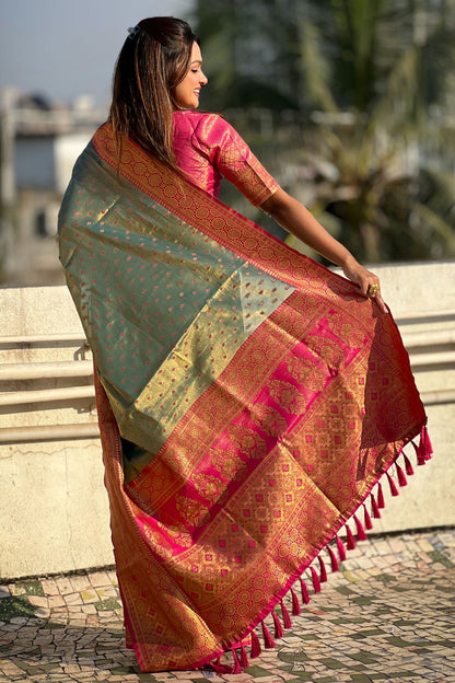 Blue Colour Tussar Silk Traditional Saree VSSD1111918