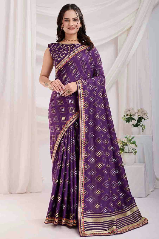 Blue Colour Vichitra Silk Designer Saree VSSD1112866
