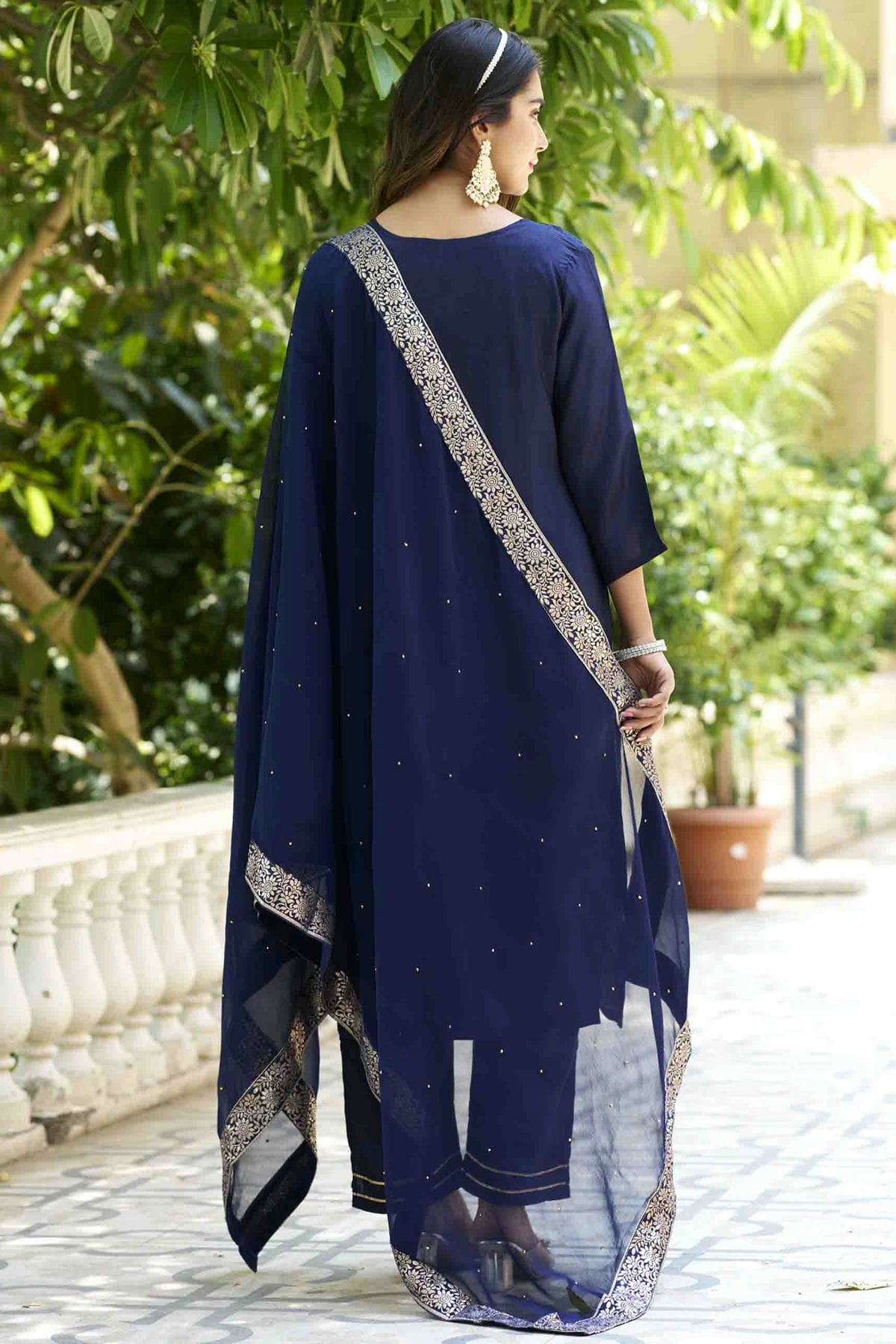 Blue Colour Viscose Rayon Woven Pant Style Suit VSSS1113622