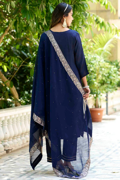 Blue Colour Viscose Rayon Woven Pant Style Suit VSSS1113622