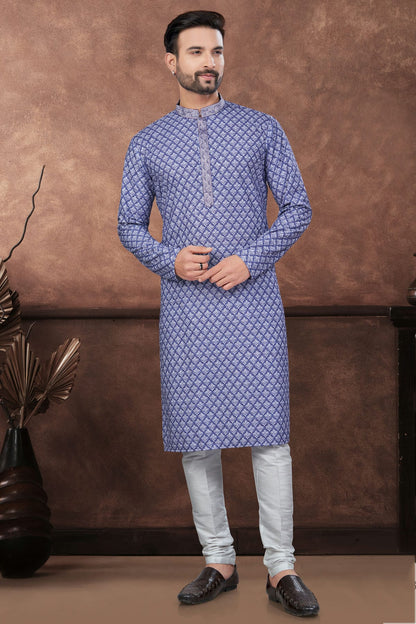 Blue Soft Rayon Kurta Pajama