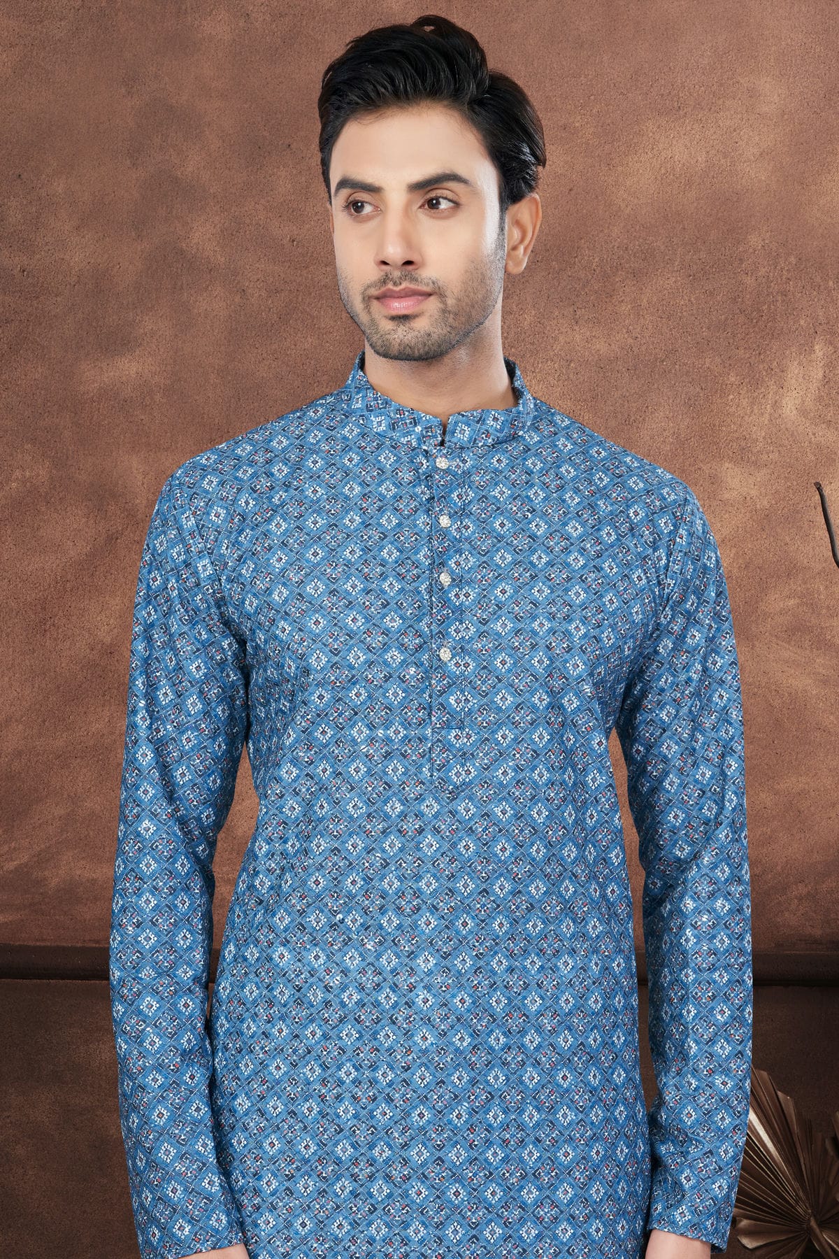 Blue Colour Soft Rayon Kurta Pajama VSKP1040683