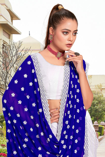 Blue Colour Georgette Saree