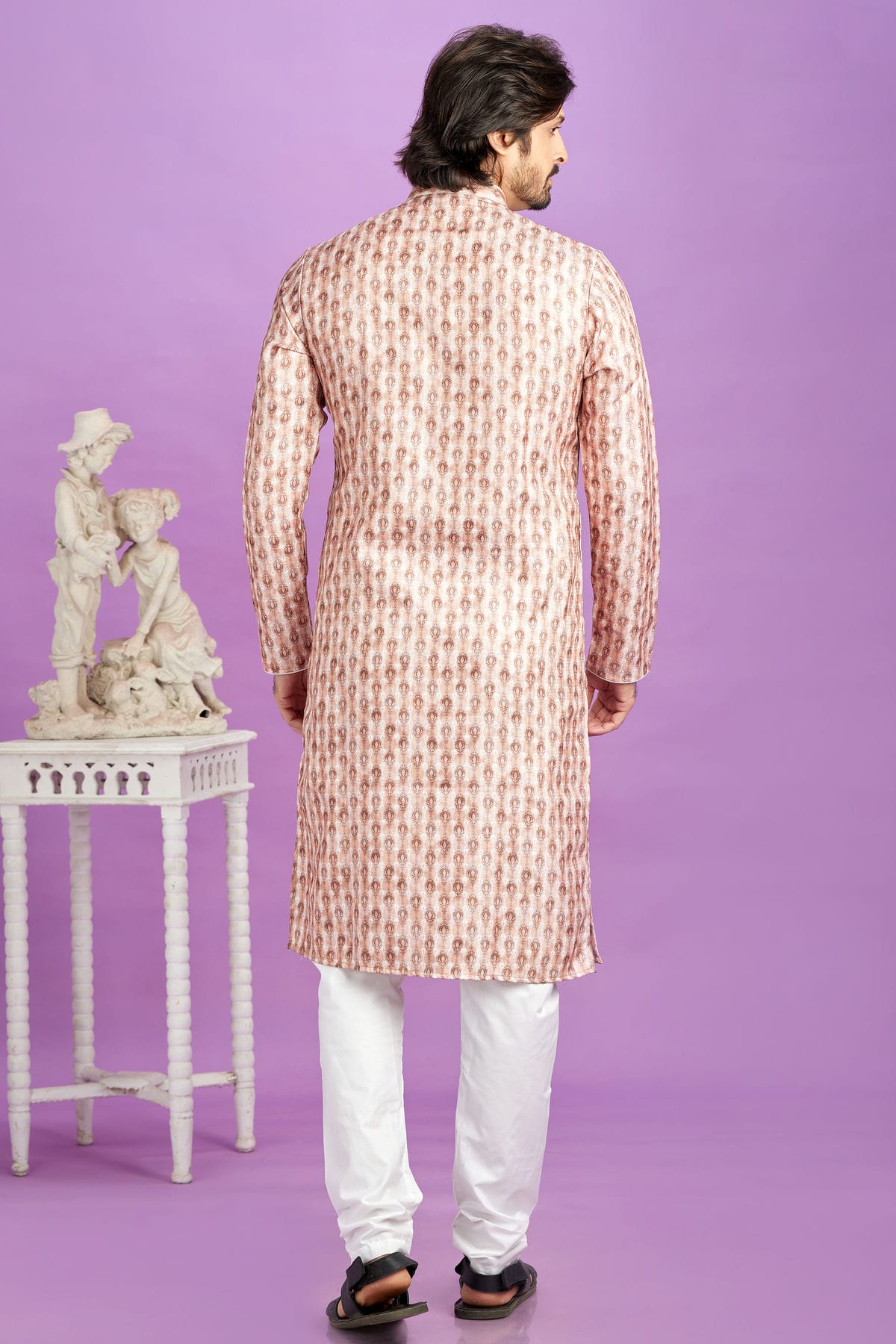 Brown Colour Cotton Pintex Work Kurta Pajama VSKP1230193