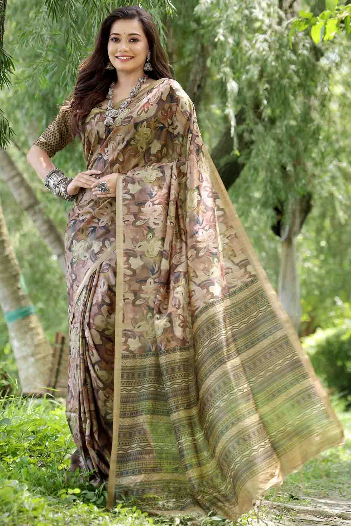Brown Colour Cotton Silk Traditional Saree VSSD1260088
