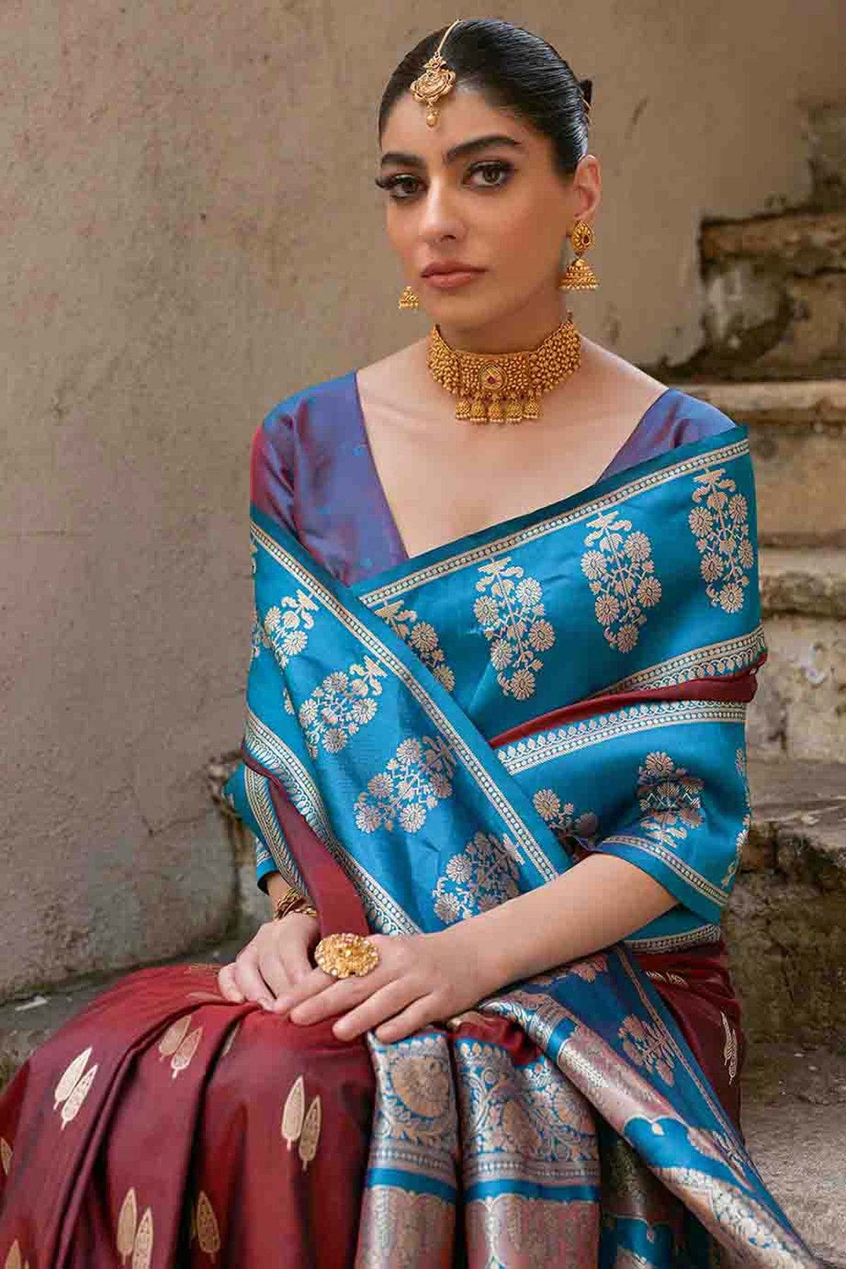 Brown Colour Kanchi Silk Traditional Saree