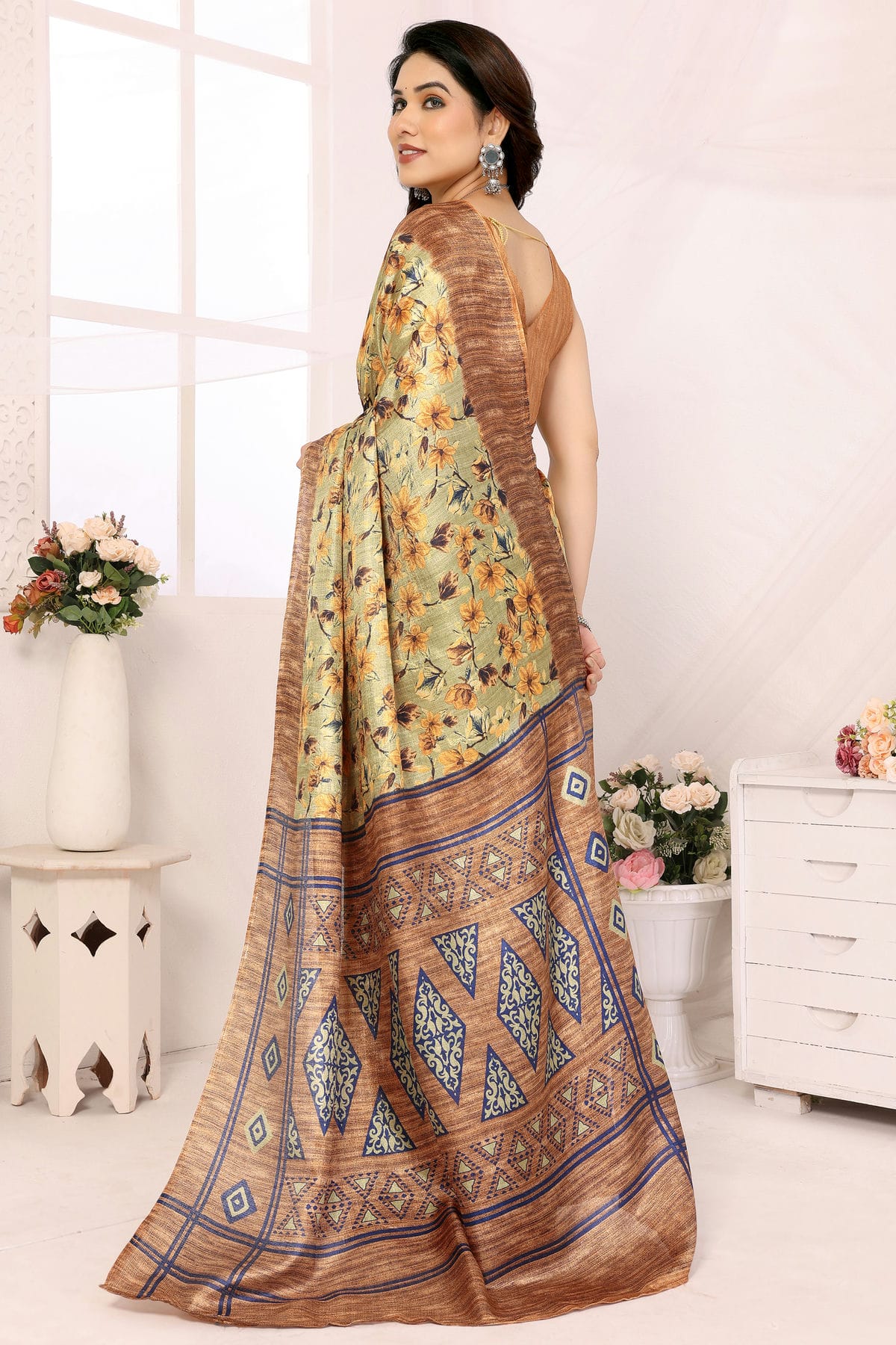 Brown Colour Khadi Saree VSSD1180174