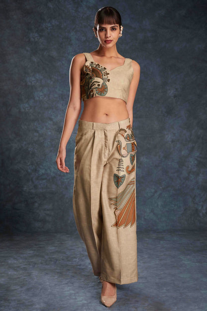 Brown Colour Linen Co-Ord Set VSTP1080948