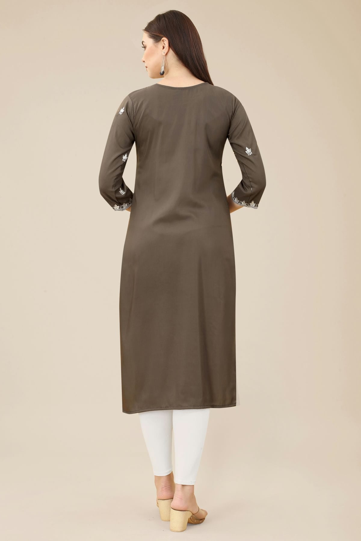Brown Colour Shiny Silk Kurti VSKR1111001