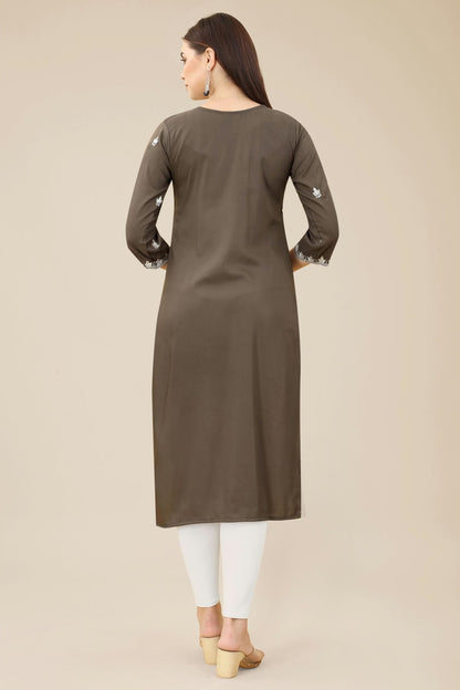 Brown Colour Shiny Silk Kurti VSKR1111001