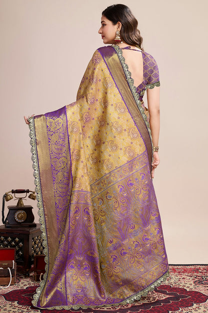 Brown Colour Soft Silk Saree
