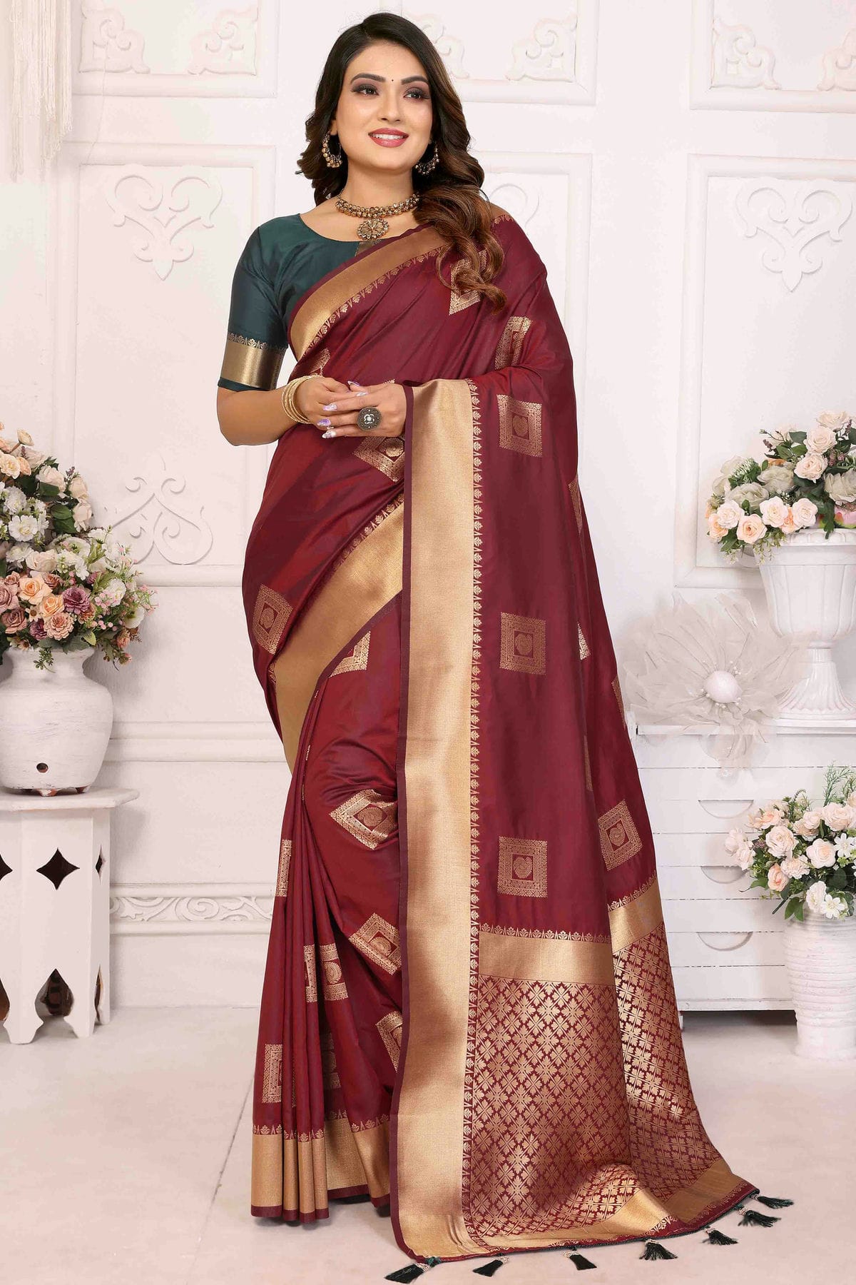 Brown Colour Soft Silk Traditional Saree VSSD1113103