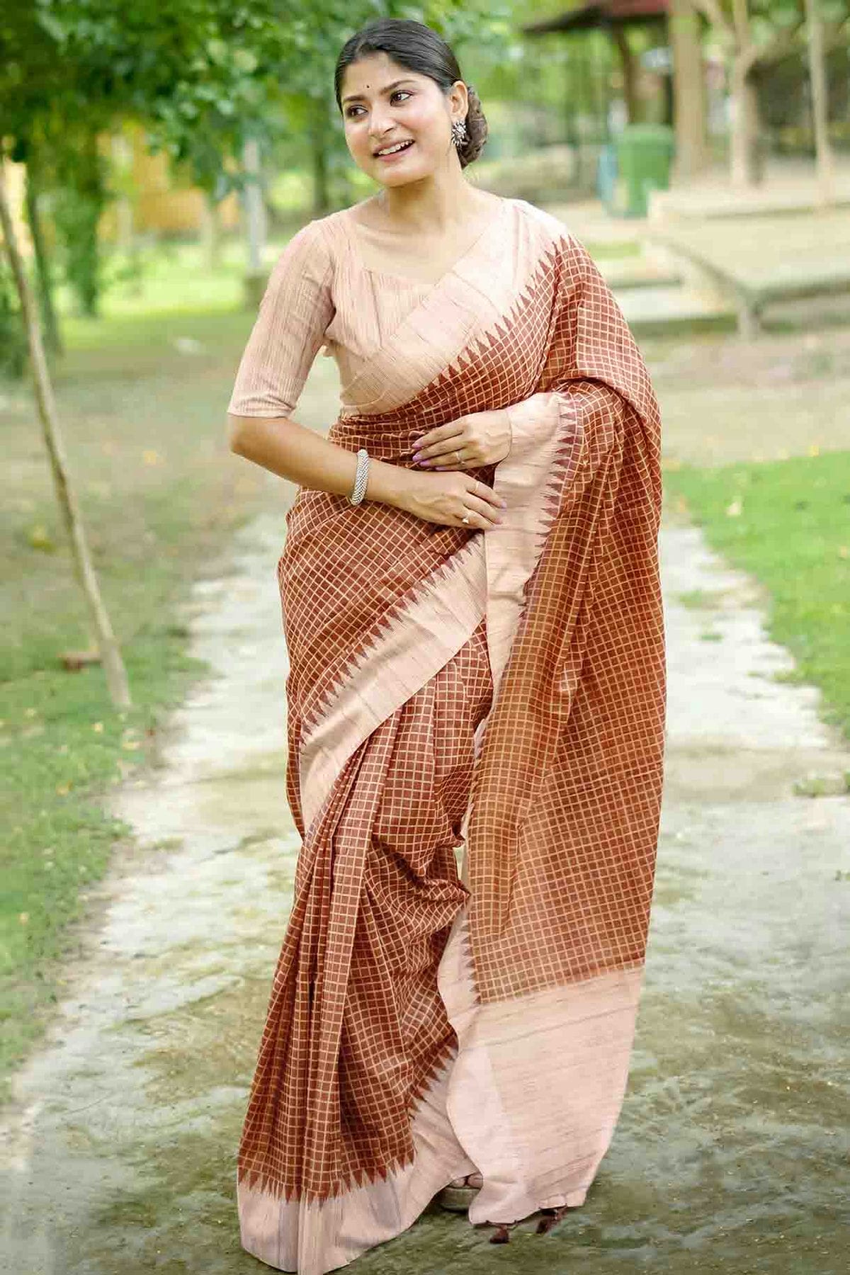 Brown Colour Tussar Silk Traditional Saree VSSD1260068