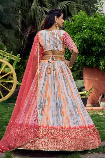 Chinon Embroidery A Line Lehenga Choli VSLC1010242