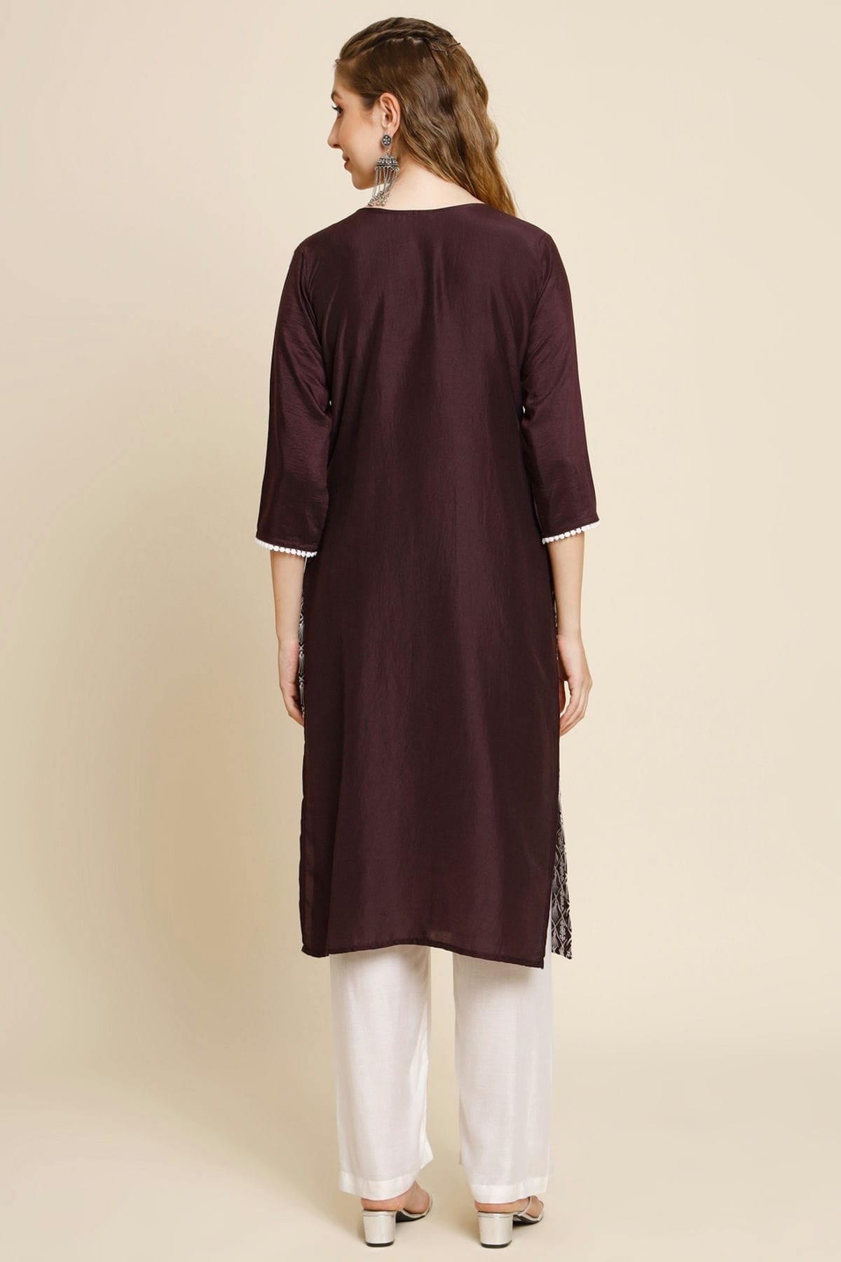 Coffee Colour Georgette Kurti VSKR1111015