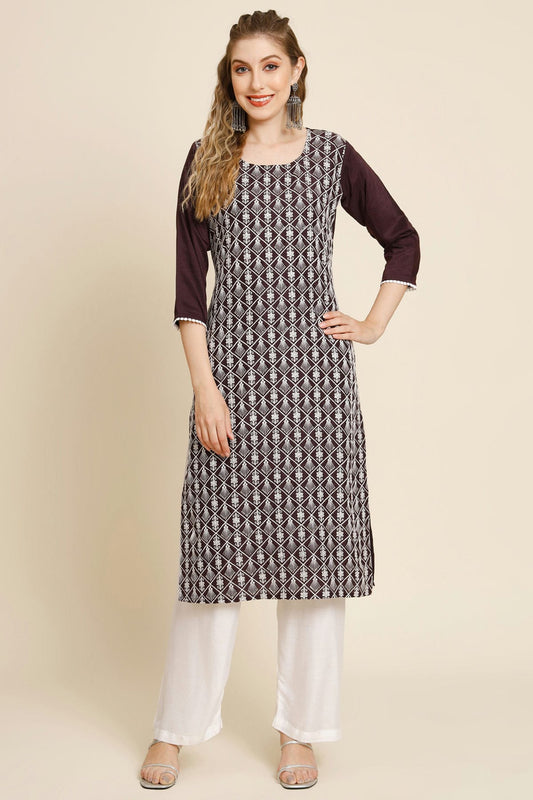 Coffee Colour Georgette Kurti