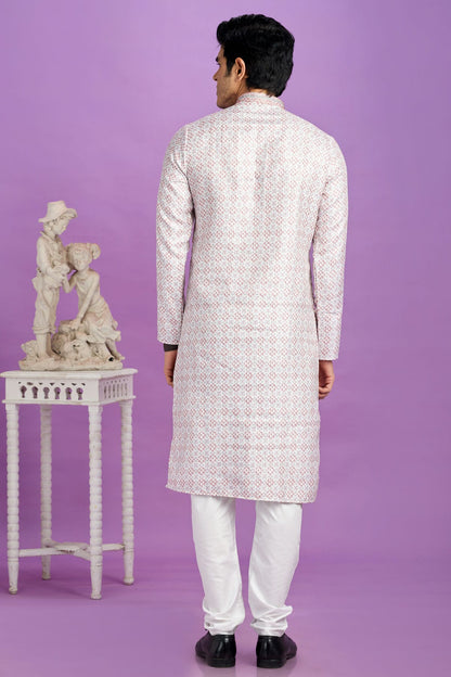 Cream Colour Cotton Pintex Work Kurta Pajama VSKP1230187