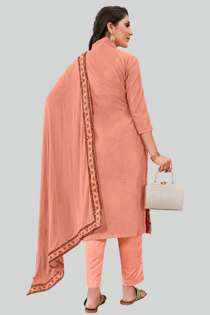 Dusty Pink Colour Chanderi Silk Pant Style Suit VSSM1110598