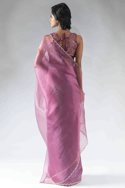 Dusty Pink Colour Tissue Silk Ready To Wear Saree VSSD1122052