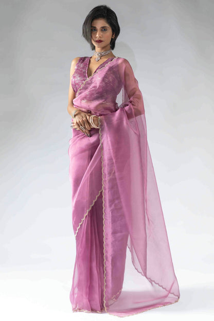 Dusty Pink Colour Tissue Silk Ready To Wear Saree VSSD1122052