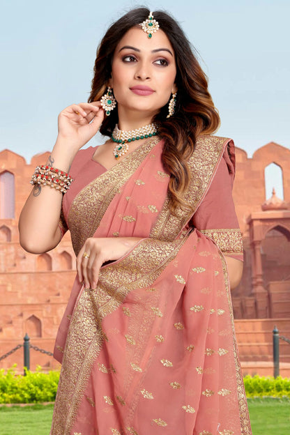 Dusty Pink Colour Georgette Saree VSSD1090866