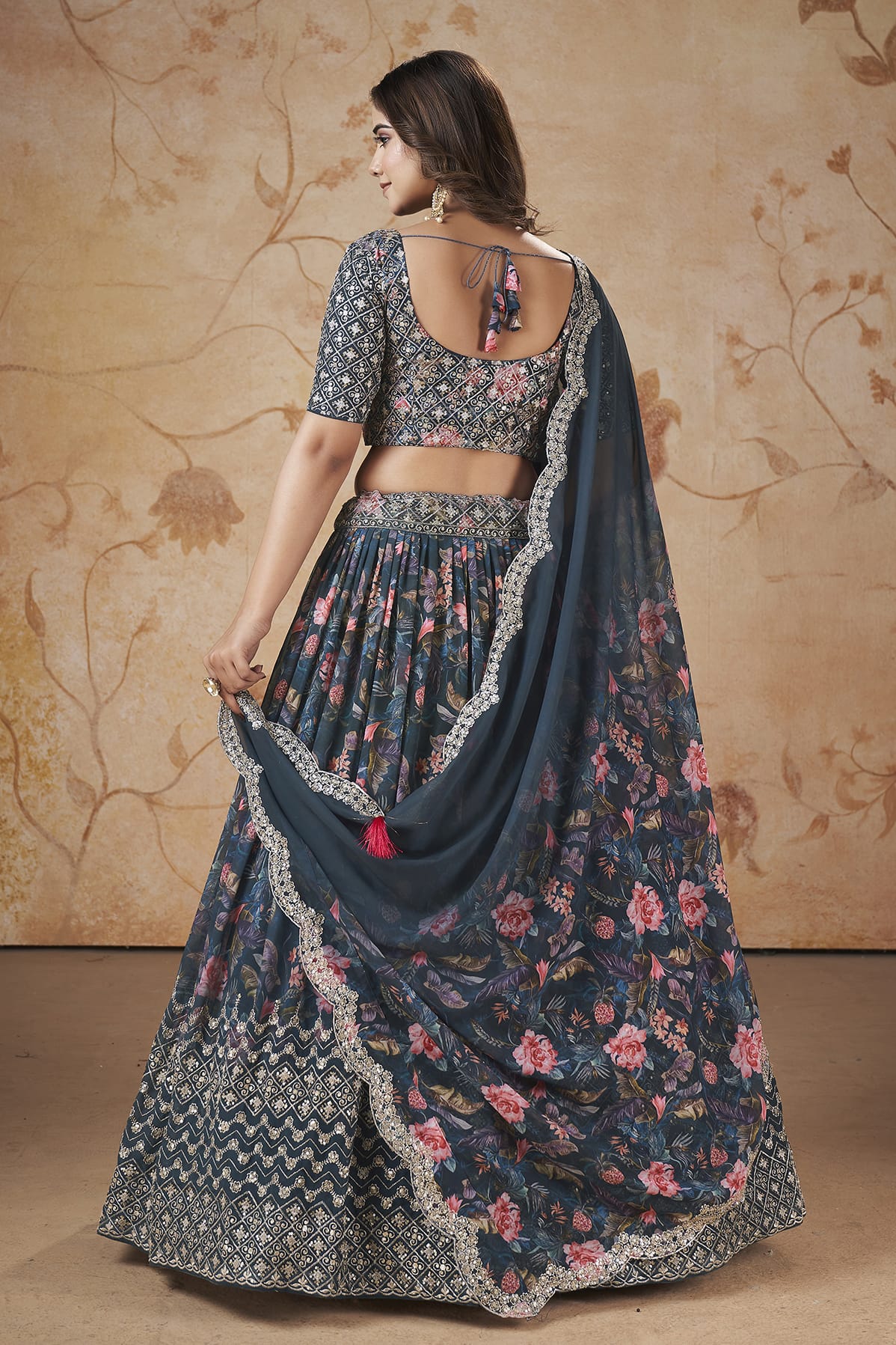 Faux Georgette Designer Lehenga Choli In Blue Colour VSLC1270088