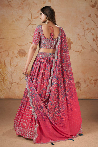 Faux Georgette Designer Lehenga Choli In Pink Colour VSLC1270089